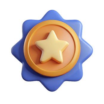 quintessential elegant Circular badge with a star. Clean lines, flat color, minimal design with Scalable Design. museum quality png
