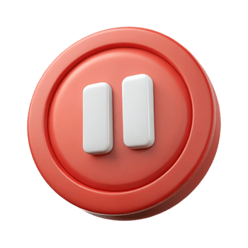 glorious industrial Pause icon representing stop or hold. Clean lines, crisp edges, minimal design with Scalable Design. high quality png