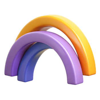 vibrant retro Intersecting arcs, single-weight stroke, scalable. Flat color design with Scalable Design. top-tier png