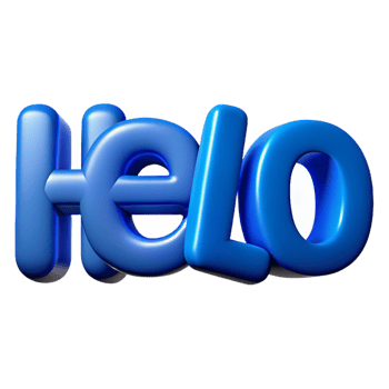 alluring modern Bold, sans-serif HELLO in flat blue. Clean lines, crisp edges with Scalable Design. sharp png