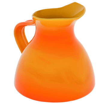 Render orange ceramic jug pitcher with transparent background png