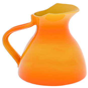 3d render orange ceramic jug pitcher with transparent background png