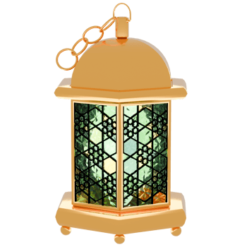 3d render decorative lantern gold with transparent background png