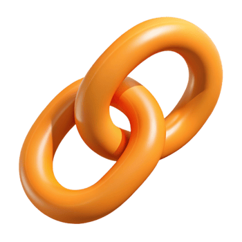 exquisite coveted Interlocking circles forming a chain, clean lines, flat orange with Scalable Design. png