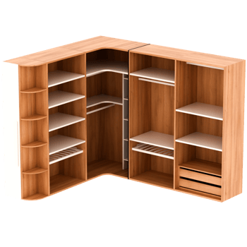 3d render wooden closet wardrobe organizer with transparent background png