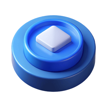 dramatic stunning Symmetrical isometric button, minimal, blue with Scalable Design. top-tier png