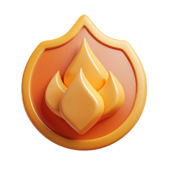 bold impressive Flame-shaped badge with pointed tips. Clean lines, flat color, minimal design with Scalable Design. ultra HD png
