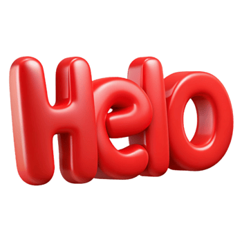 remarkable gothic Bold, sans-serif HELLO in flat red. Clean lines, crisp edges with Scalable Design. authentic png
