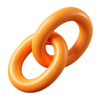impressive modern Interlocking circles forming a chain, clean lines, flat orange with Scalable Design. premium png
