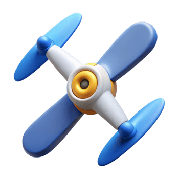picturesque joyful organic Minimal graphic of a drone propeller. Clean lines, flat color with Scalable Design. 4K png