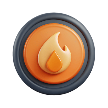 romantic dazzling Circular badge with a simple flame icon. Symmetrical, scalable, clean lines with Scalable Design. perfect clarity png