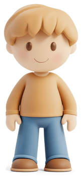 a Cheerful cartoon boy character illustration. png