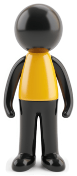 Black and yellow stylized figure. png
