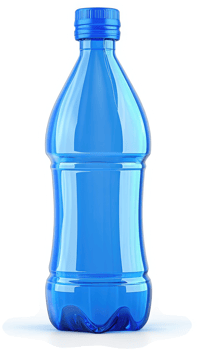 Bright blue plastic beverage bottle. png