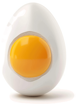 Freshly cracked egg with vibrant yolk. png