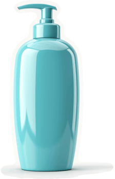 Teal plastic pump bottle for liquid product. png