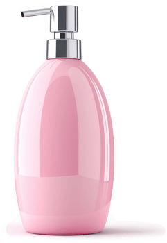 Pink oval-shaped liquid soap dispenser. png
