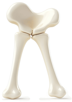 The hip joint's articulation of two long bones. png