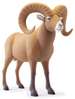 Digital illustration of a bighorn sheep. png