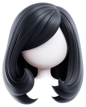 Stylish bob wig displayed on a mannequin head. png