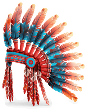 Vibrant Native American headdress design. png