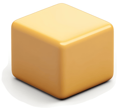 Single, light beige, glossy cube object. png