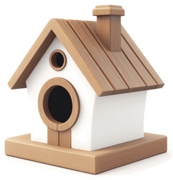 Wooden birdhouse with a charming design. png