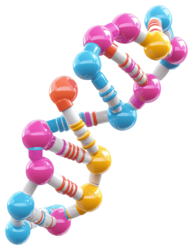 Colorful double helix dna molecule structure. png