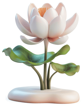 Graceful, pristine lotus flower in a serene setting. png