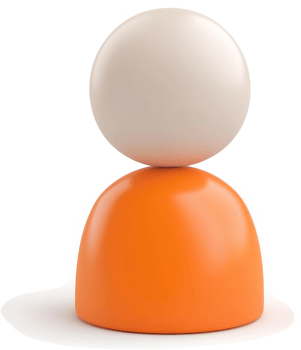 Stylized, orange and cream colored profile avatar icon. png
