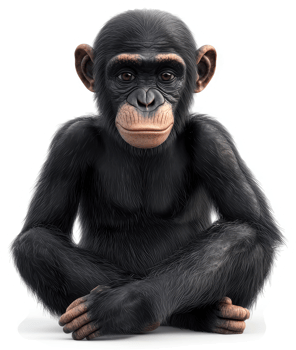 Close-up of a chimpanzee infant. png