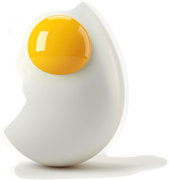 Fried egg, half-view, with yolk. png