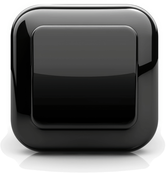 Glossy black square electrical switch icon. png