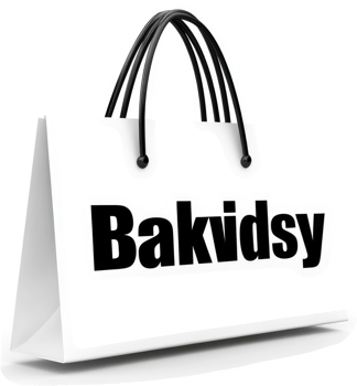 Stylish white shopping bag logo for Bakvidsy. png
