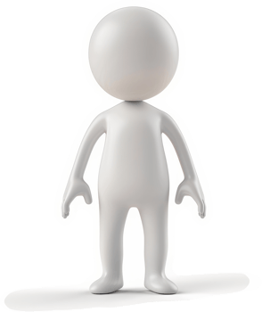 Generic, light gray, 3d model person stands tall. png
