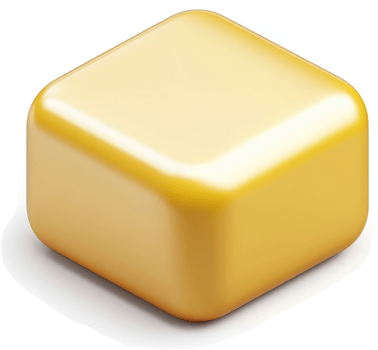 Gold cube, a smooth, glossy, 3d rendering. png