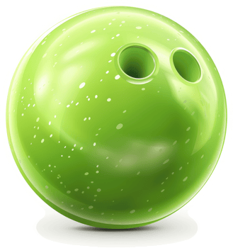 Vibrant green bowling ball with speckled texture. png