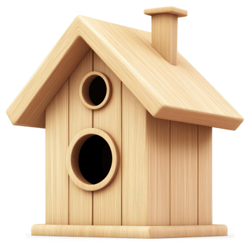 Wooden birdhouse, a simple dwelling for feathered friends. png