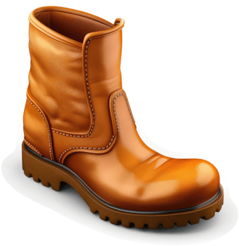 Rendered image of a tan leather work boot. png