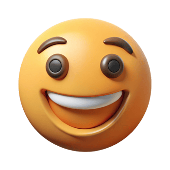 peaceful exquisite Smiling face with circular eyes and mouth. Crisp edges, symmetrical, flat color with Scalable Design. sharp png