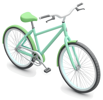 Mint Green Bicycle with Light Gray Components. png