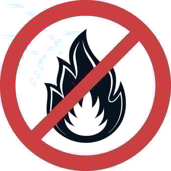 No Open Flame Symbol Prohibited Sign Safety Icon Illustration Dangerous Caution Warning Prevention Restriction Fire Hazard Regulation Danger Concept vector