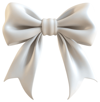 Elegant off-white satin ribbon bow. png
