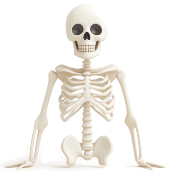 3D rendering of a human skeletal structure. png
