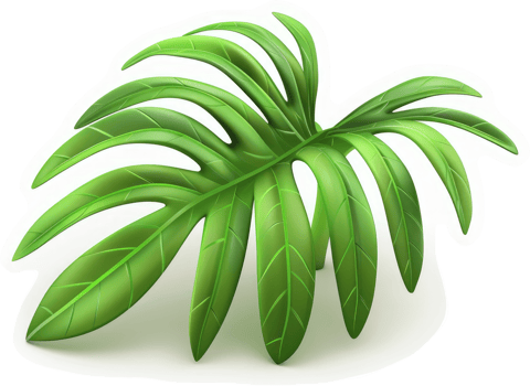 Lush tropical leaf displaying intricate veining. png