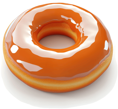 Caramel-glazed donut, a delectable sweet treat. png