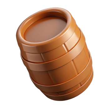 elegant unforgettable Minimal isometric barrel, single-weight stroke, brown with Scalable Design. png