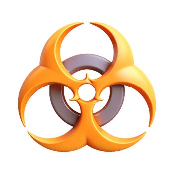 gorgeous modern Symmetrical biohazard symbol. Clean lines, flat color, with Scalable Design. high resolution png
