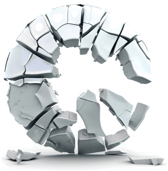 Shattered circle, a symbol of brokenness and collapse. png