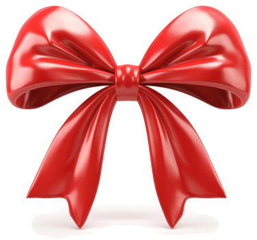 A glossy, crimson gift bow against a plain background. png